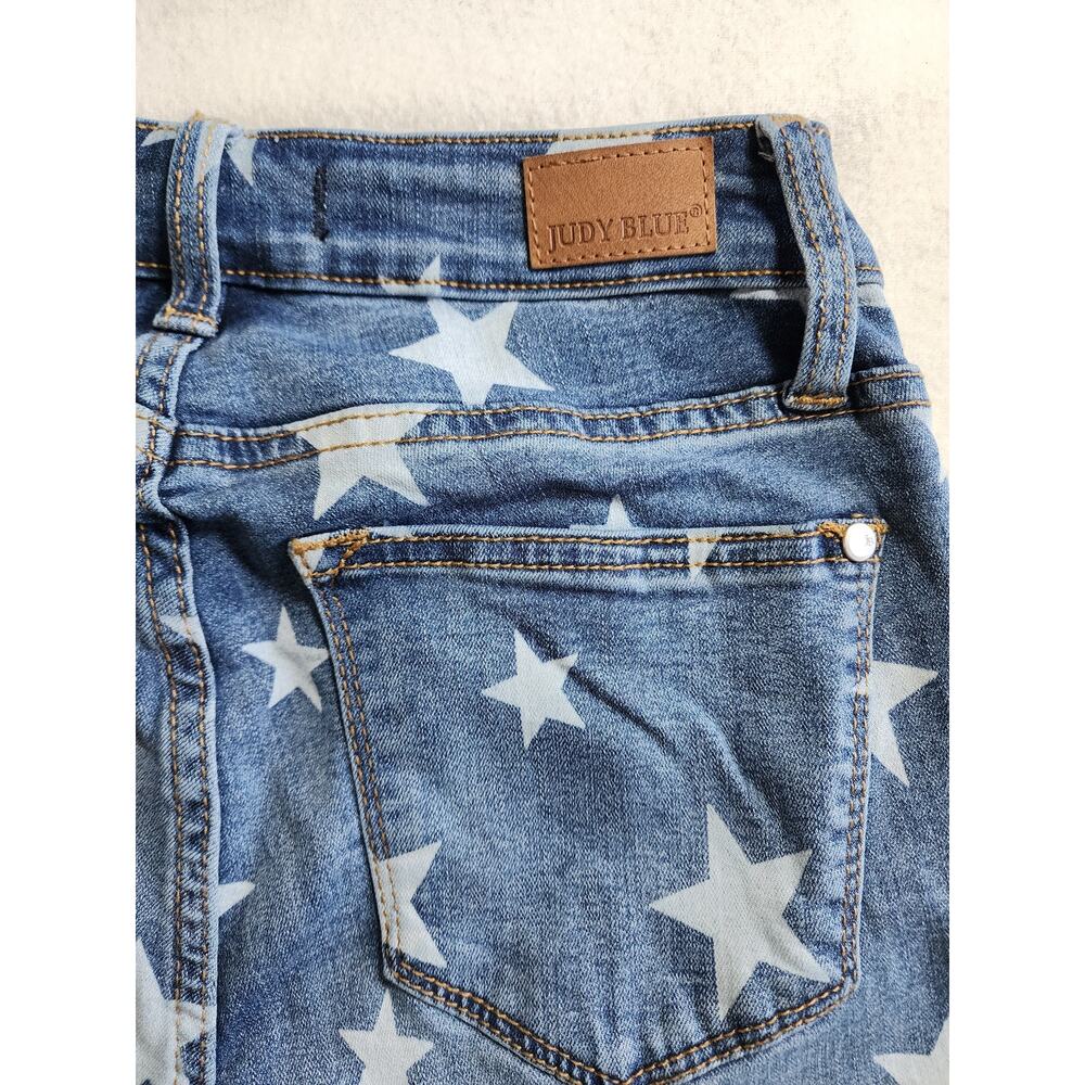 Judy Blue Star Print Skinny Fit Jeans Medium Wash Denim JB84145 Womens 3/26 - Picture 8 of 10